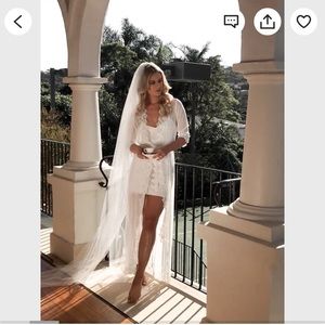 White Le Rose getting ready robe and slip